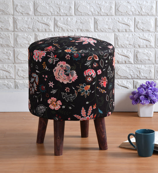 Homeaccex Printed Ottoman Pouffe Puffy Footstool For Sitting, 17inch Height